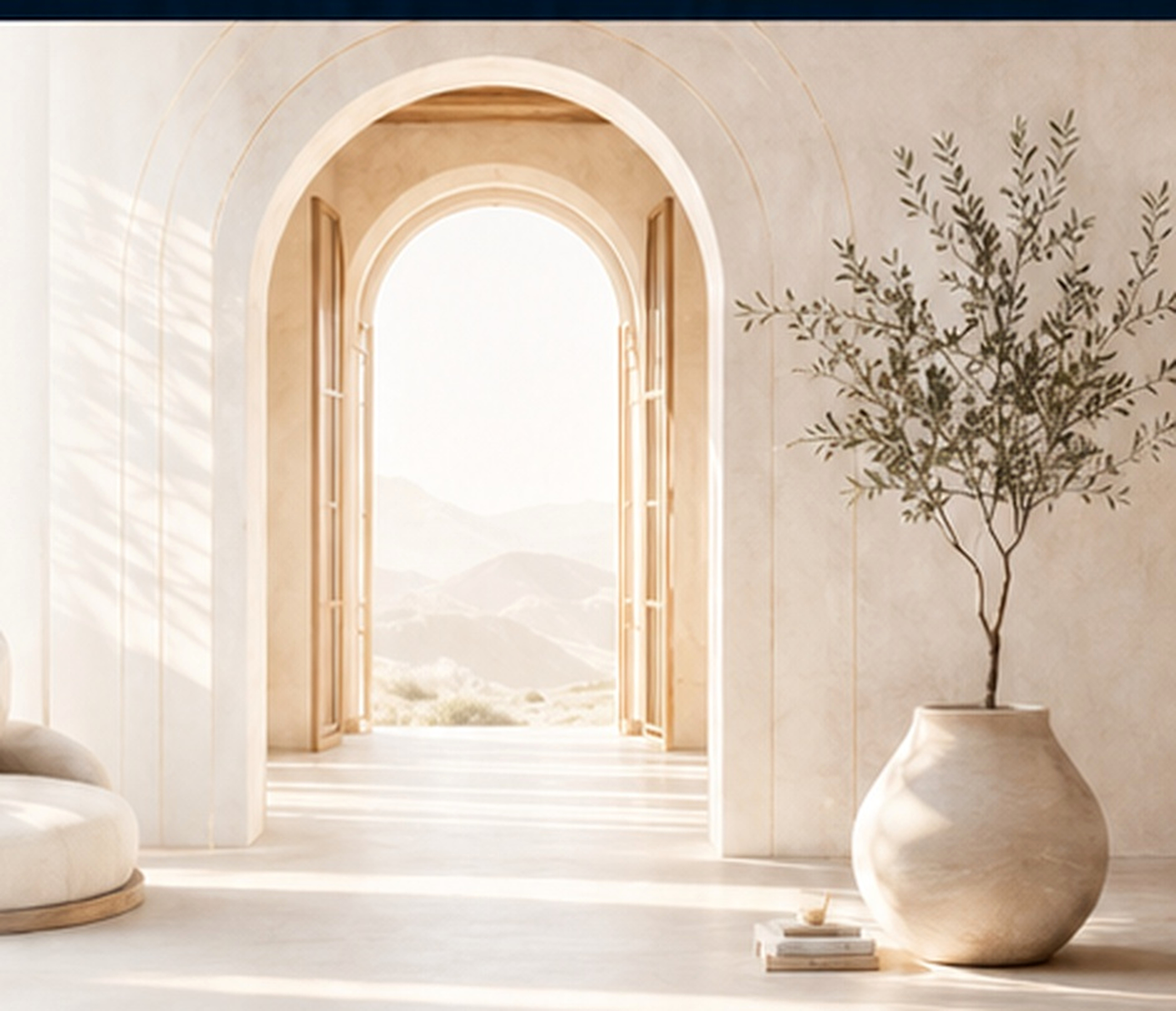 Soft luxury arched doorway